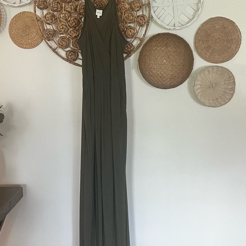 Elegant Olive Green Maxi Dress